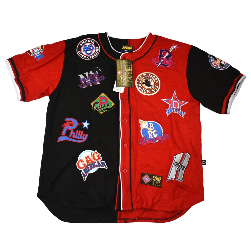 CrossOver Negro Leagues Baseball Museum Jersey Red Black Multi Logo 4XL New